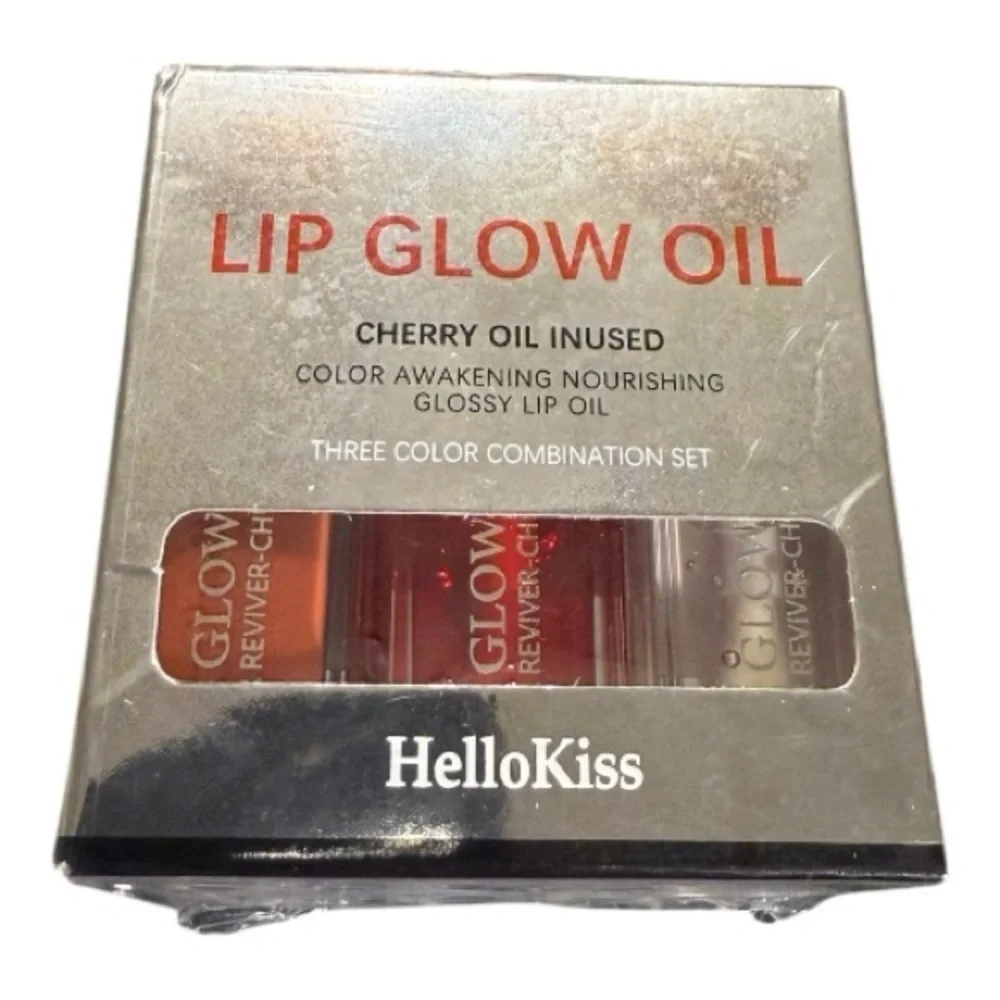 Lip Glow Oil Trio - Cherry Red, Soft Pink, Clear